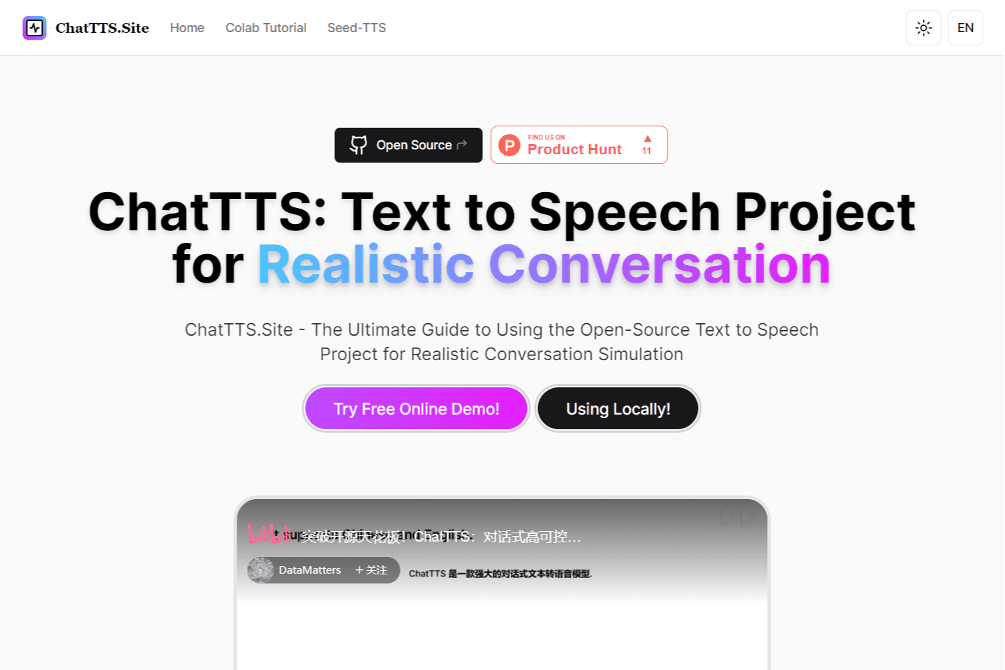 ChatTTS Site preview image